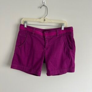 EUC Athleta Pink Shorts drawstring inside Cotton Blend Low rise 6” inseam size 6